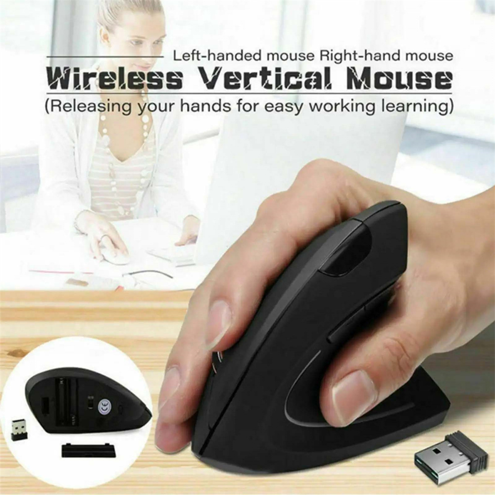 Ergonomic Mouse Vertical - Mouse Vertikal Ergonomis 2.4GHz Mouse Optik