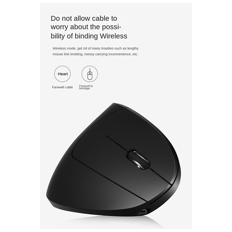Ergonomic Mouse Vertical - doyou Mouse Vertikal Nirkabel 2.4G Mouse