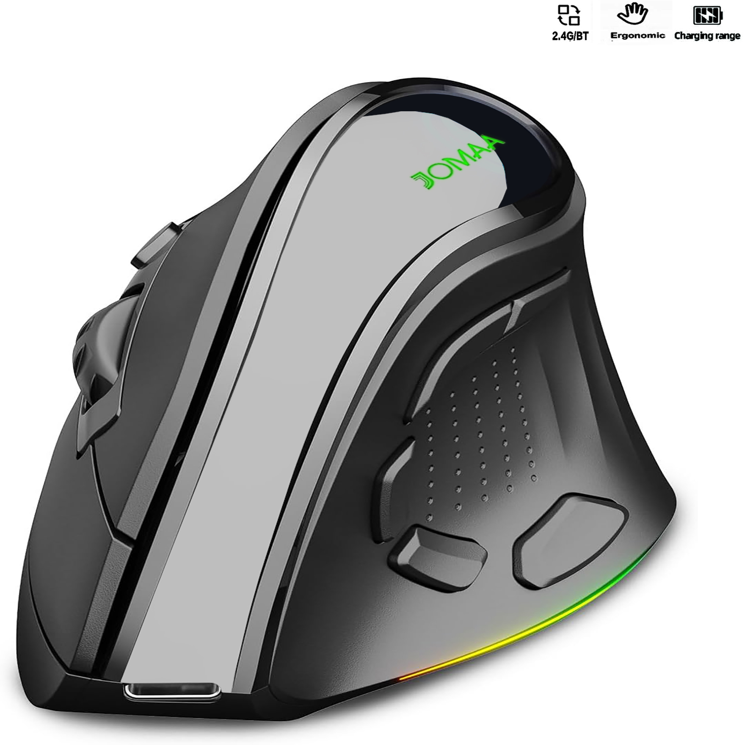 Ergonomic Mouse Vertical - Mouse nirkabel vertikal ergonomis, Mouse Backlit
