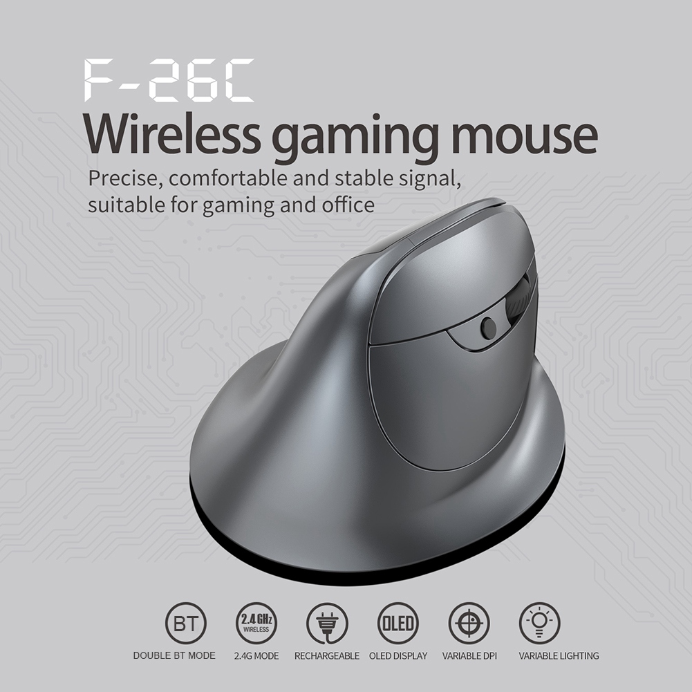Ergonomic Mouse Vertical - AB53 Mouse Nirkabel Vertikal Bluetooth dengan