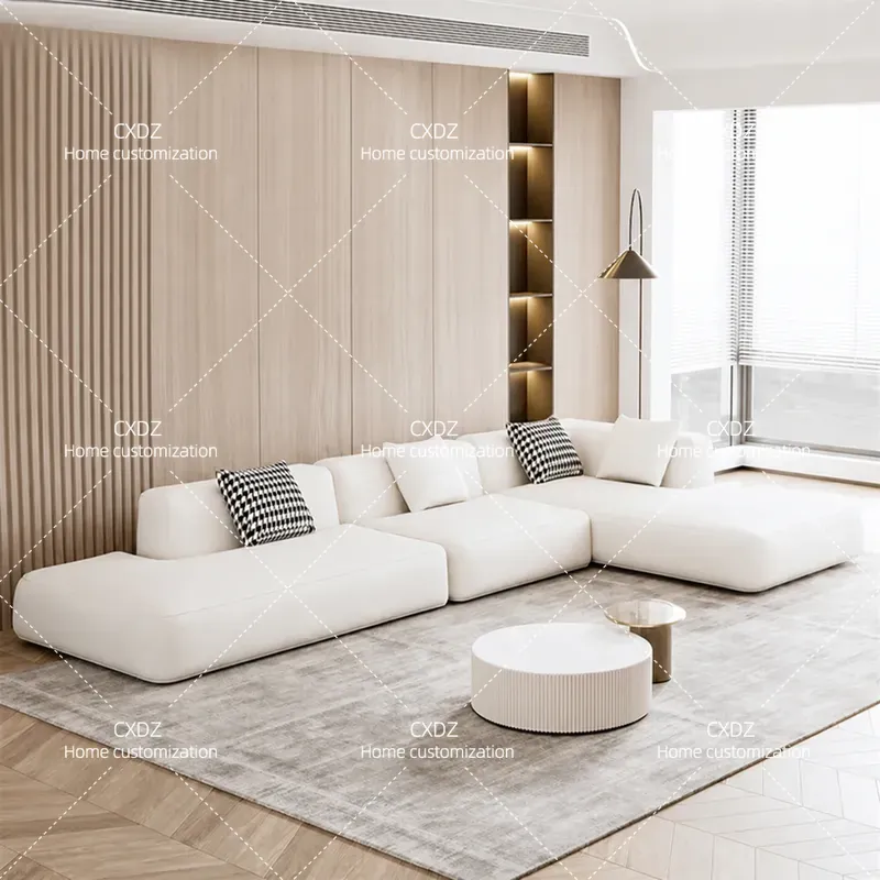 Tech Office Reception - Sofa Sudut Bentuk L Minimalis Modern