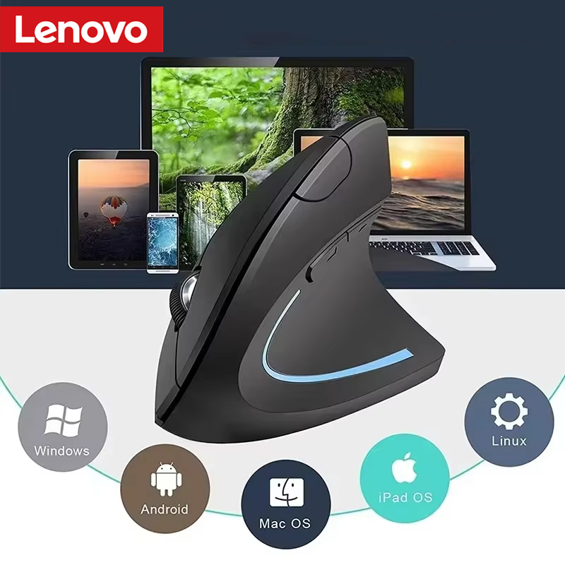 Mouse Vertikal Nirkabel Lenovo - Ergonomic Mouse Vertical ulasan dan harga