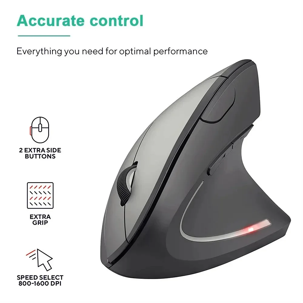 Mouse Vertikal Ergonomis 2.4GH - Ergonomic Mouse Vertical ulasan dan harga