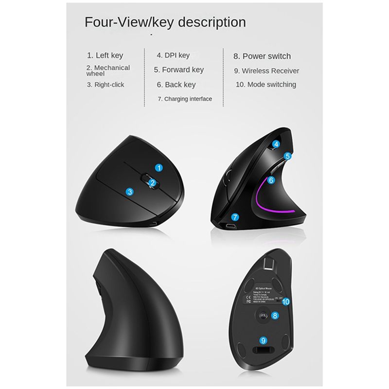 doyou Mouse Vertikal Nirkabel  - Ergonomic Mouse Vertical ulasan dan harga