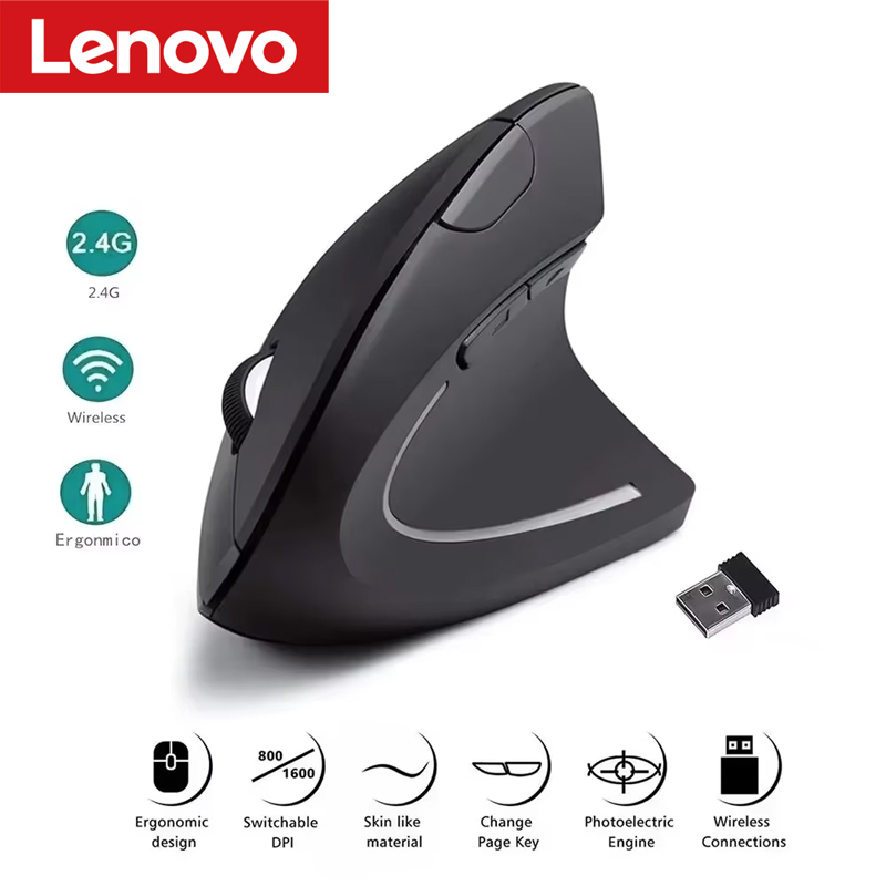 Mouse Vertikal Nirkabel Lenovo - Ergonomic Mouse Vertical ulasan dan harga