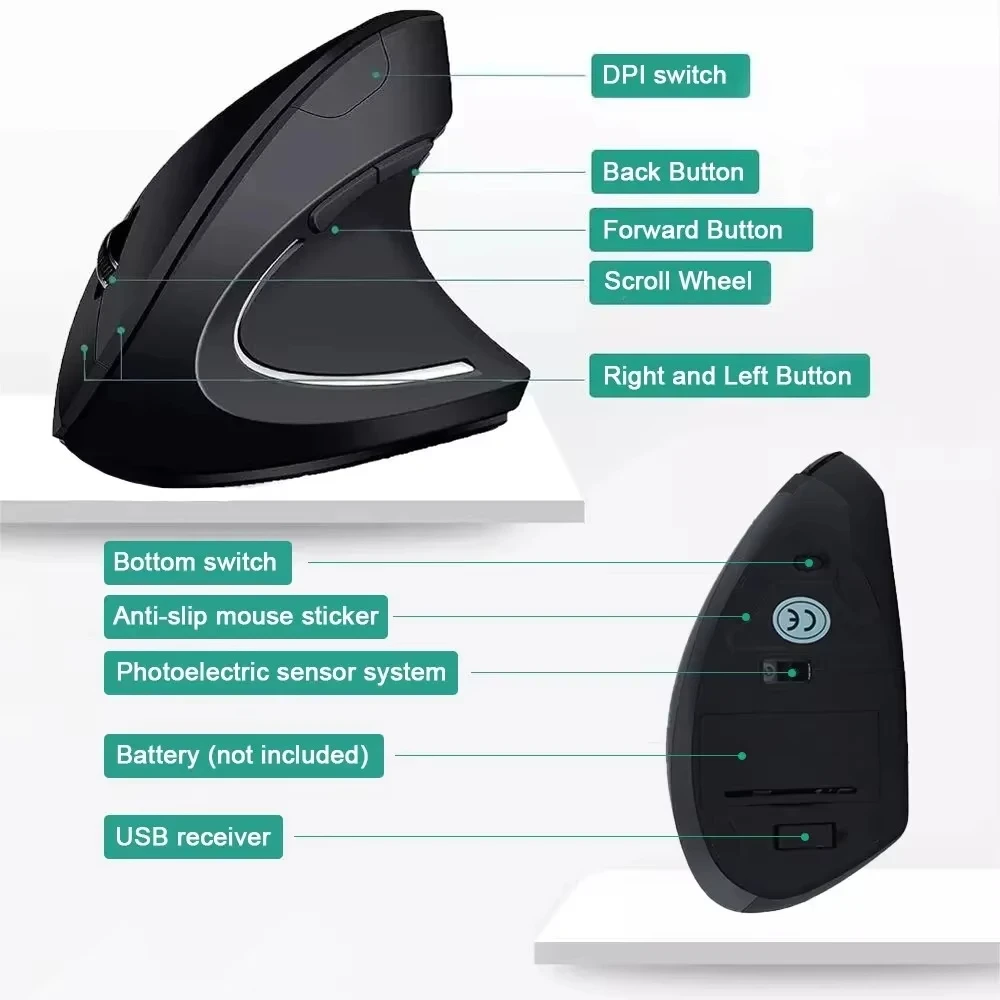 Mouse Vertikal Nirkabel Lenovo - Ergonomic Mouse Vertical ulasan dan harga