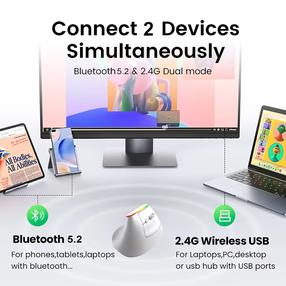 KEBIDUMEI Mouse Vertikal Bluet - Ergonomic Mouse Vertical ulasan dan harga