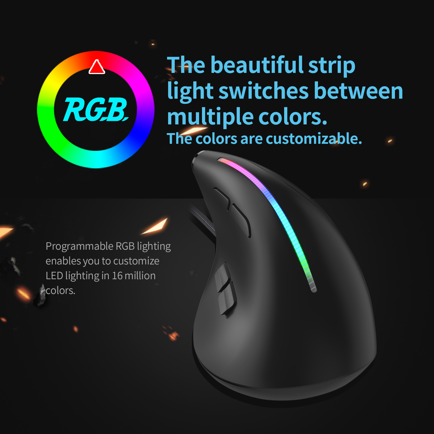 JOMAA Mouse game berkabel RGB  - Ergonomic Mouse Vertical ulasan dan harga