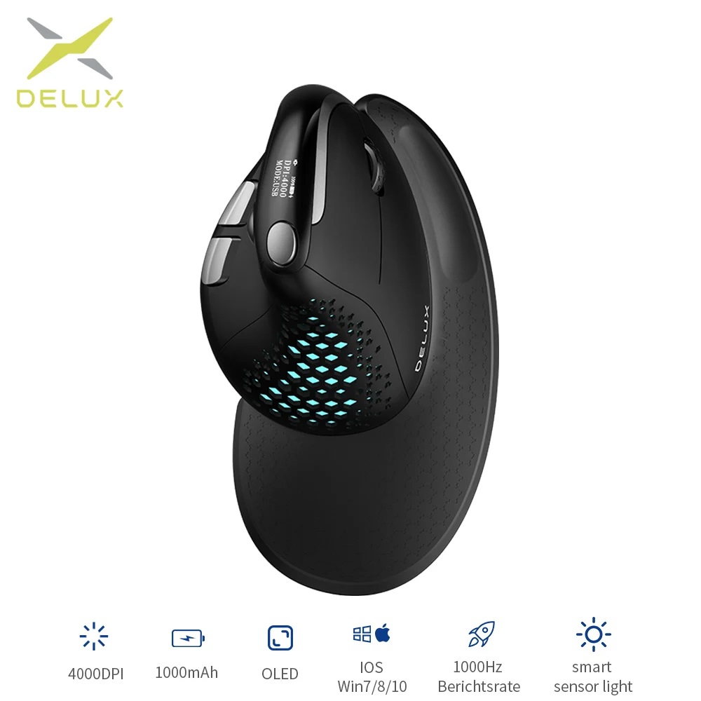 Delux M618XSD Seeker Mouse ver - Ergonomic Mouse Vertical ulasan dan harga