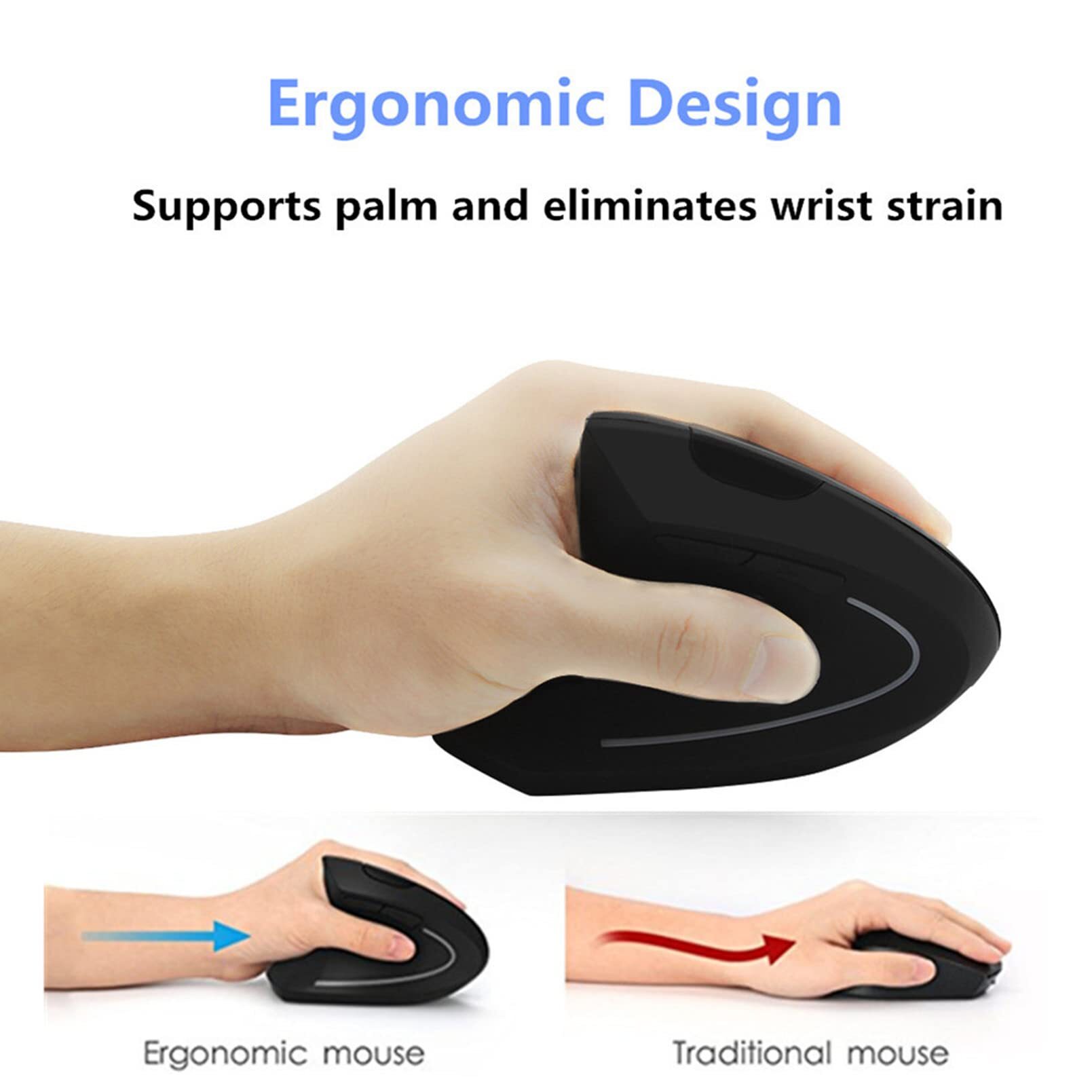 Mouse Vertikal Nirkabel Berkab - Ergonomic Mouse Vertical ulasan dan harga