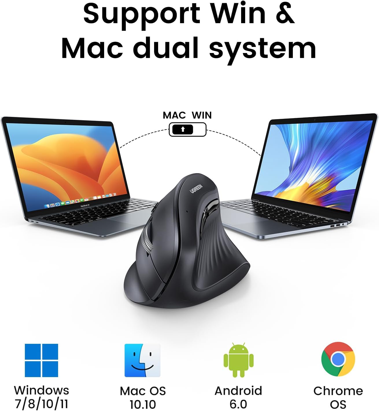 UGREEN MU008 Mouse Bluetooth N - Ergonomic Mouse Vertical ulasan dan harga