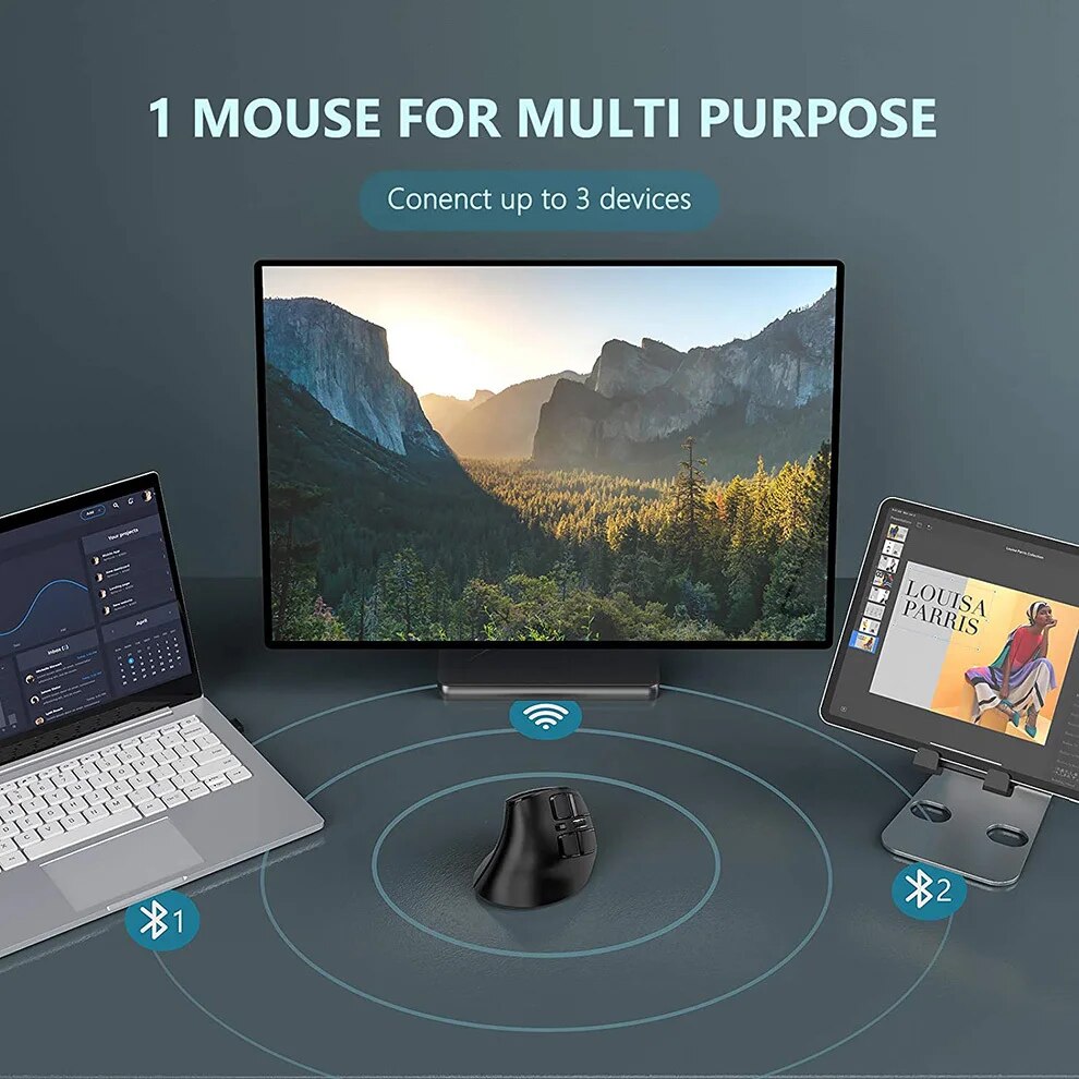 JOMAA Mouse Bluetooth 2.4G, ta - Ergonomic Mouse Vertical ulasan dan harga
