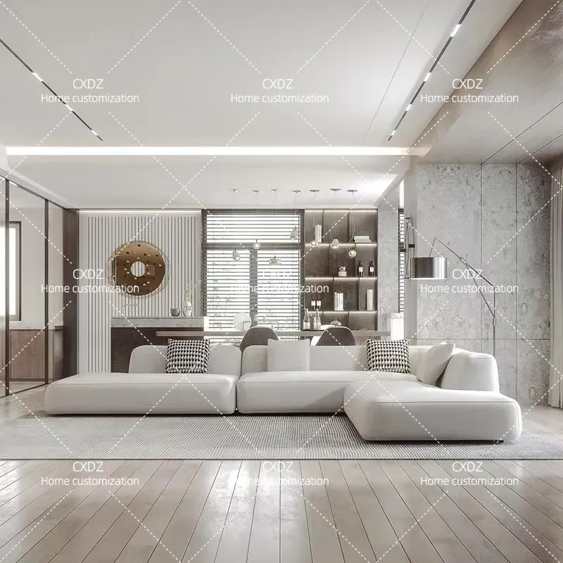 Sofa Sudut Bentuk L Minimalis  - Tech Office Reception ulasan dan harga